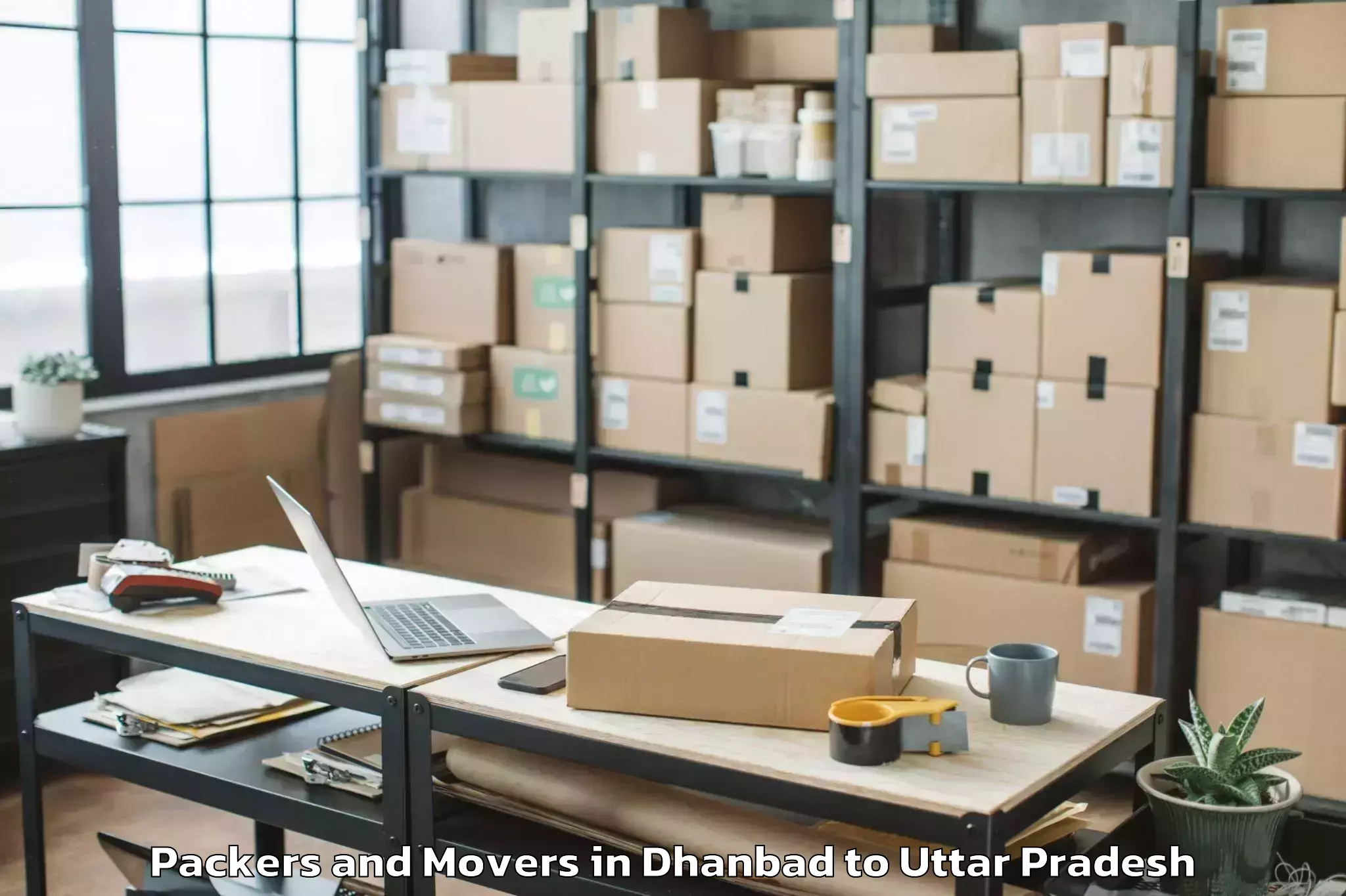 Book Dhanbad to Sasni Packers And Movers Online